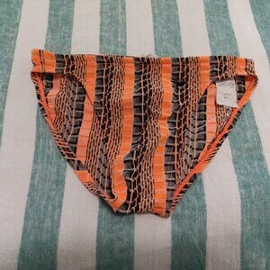VINTAGE 1" SIDES ORANGE TEXTURED SPEEDO SWIM BRIEF, SIZE 30" (Pre-Owned)